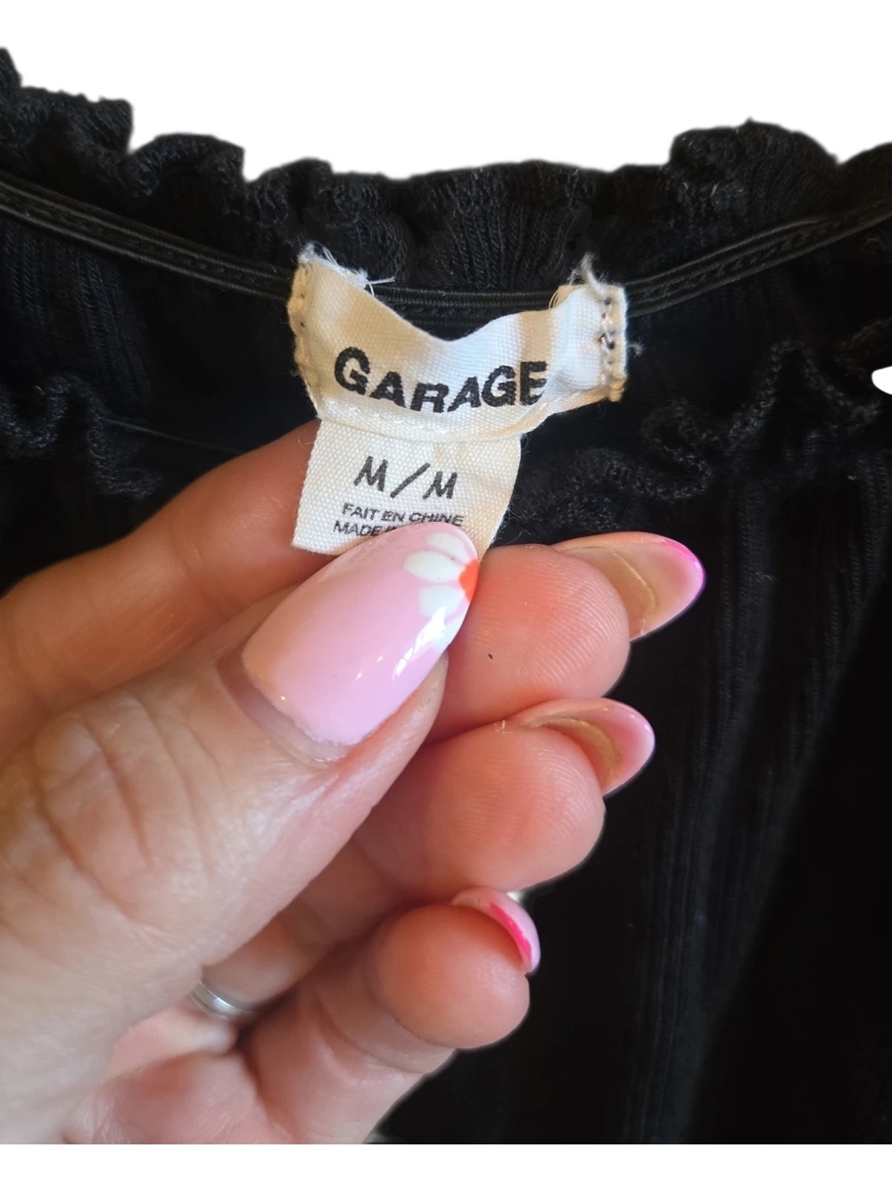 GARAGE Black Off-Shoulder Ruffle Top - Picture 4 of 4